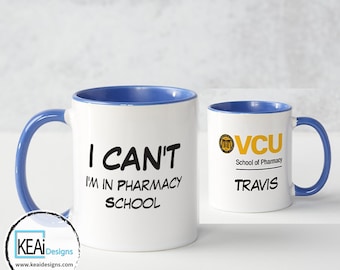 Pharmacy School Mug // Virginia Commonwealth University Pharmacy School Mug // Personalized University Mug // VCU Custom Mug //KEAiDesigns