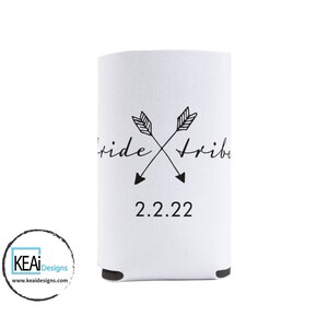 Custom Bride Tribe Can Cooler // Custom Bridesmaid Can Cooler // Customize Bridesmaid Bride Tribe Can Cooler // Wedding KEAiDesigns image 2