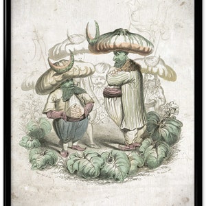 Kitchen Humor Vintage Print 13 - Counsel of the Gourds - Vegetables Poster - Vegetables Art - Kitchen Decor - Kitchen Art - Varin VP1229