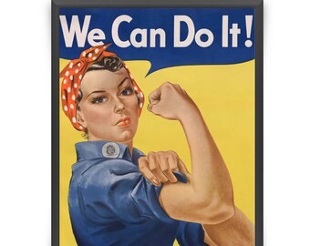 "Rosie The Riveter Vintage Print ""Wir schaffen das""" - Weltkrieg Poster - Feminismus - Mädchenzimmer - Muttergeschenk - Vintage Decor - VP1294