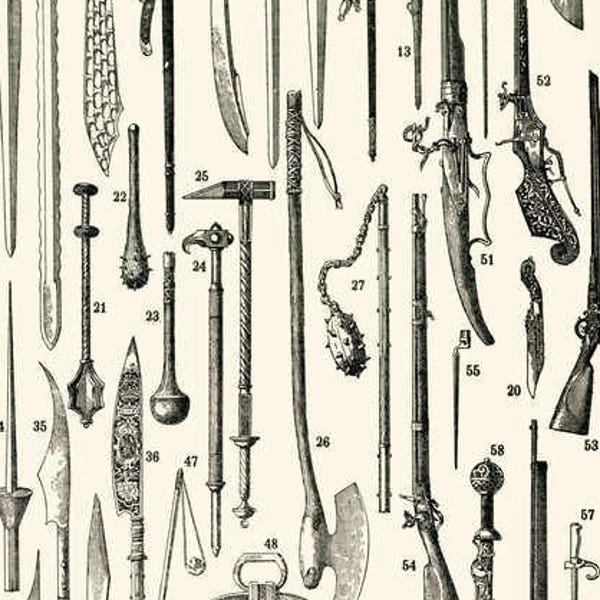 Armory Weapons Vintage Print 3 - Science Picture - Weapons Poster - Weapons Print - Weapons Art - Historical Print - Office Decor VP1055
