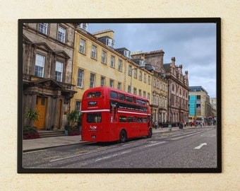 Edinburgh Double Decker Bus Photo Print, Scotland Travel Art (Digital Download)