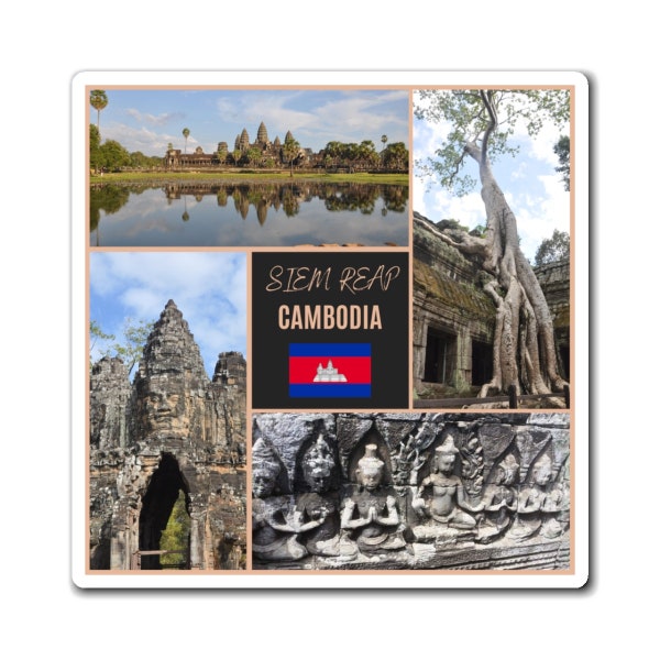 Cambodia Travel Magnet Souvenir - Capture the Mystique of Siem Reap's Temples - The perfect gift for all travel and history lovers!