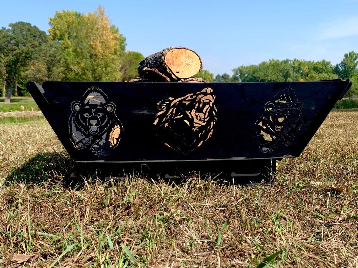 Personalized Portable Fire Pit Cover Fire Pit Spark Screen Etsy