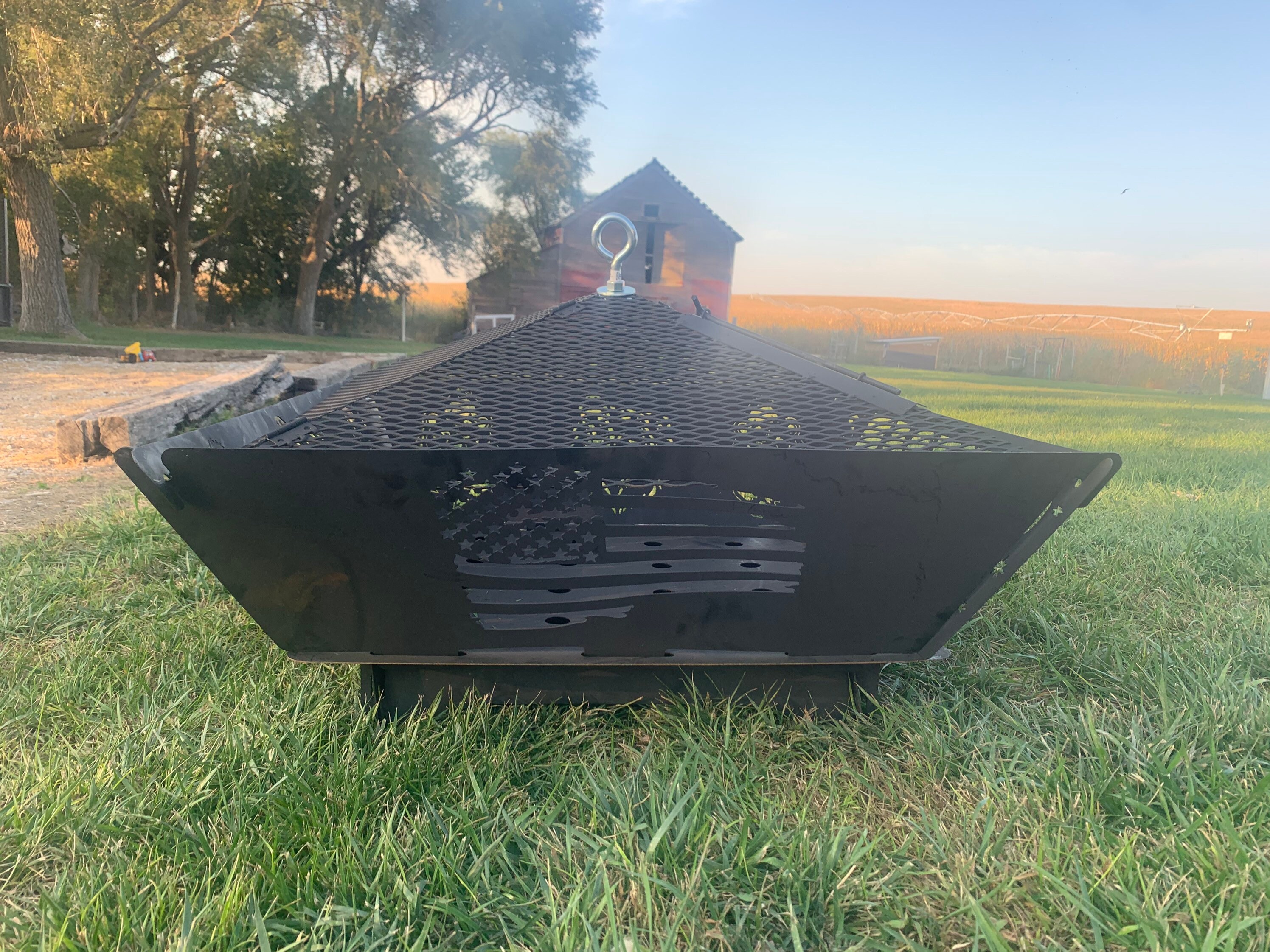 Personalized Portable Fire Pit Cover Fire Pit Spark Screen Etsy