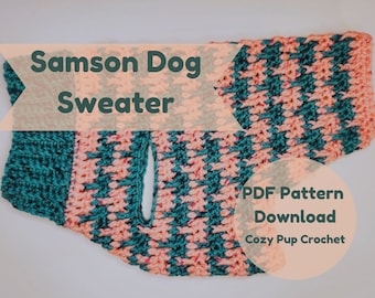 Samson Crochet Dog Sweater Pattern Small IN US and UK terms