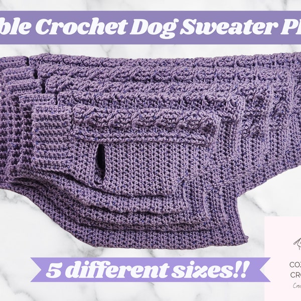 Jax Cable Crochet Dog Sweater