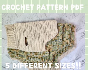 Ledger Sweater CROCHET pattern - Beginner Friendly Sweater for dogs in 5 sizes