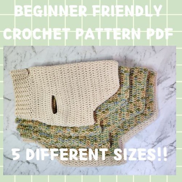 Ledger Sweater modèle CROCHET - Pull adapté aux débutants pour chiens en 5 tailles