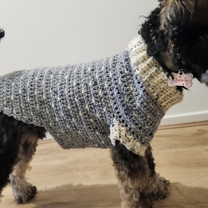 Adorable, Easy Peasy, Snowfall Crochet Dog Sweater Pattern Medium, US terms