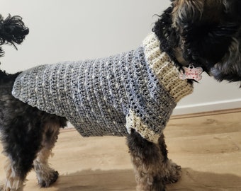 Adorable, Easy Peasy, Snowfall Crochet Dog Sweater Pattern Medium, US terms