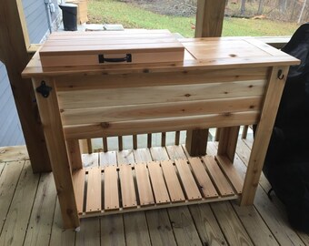 Patio Cooler Table Etsy
