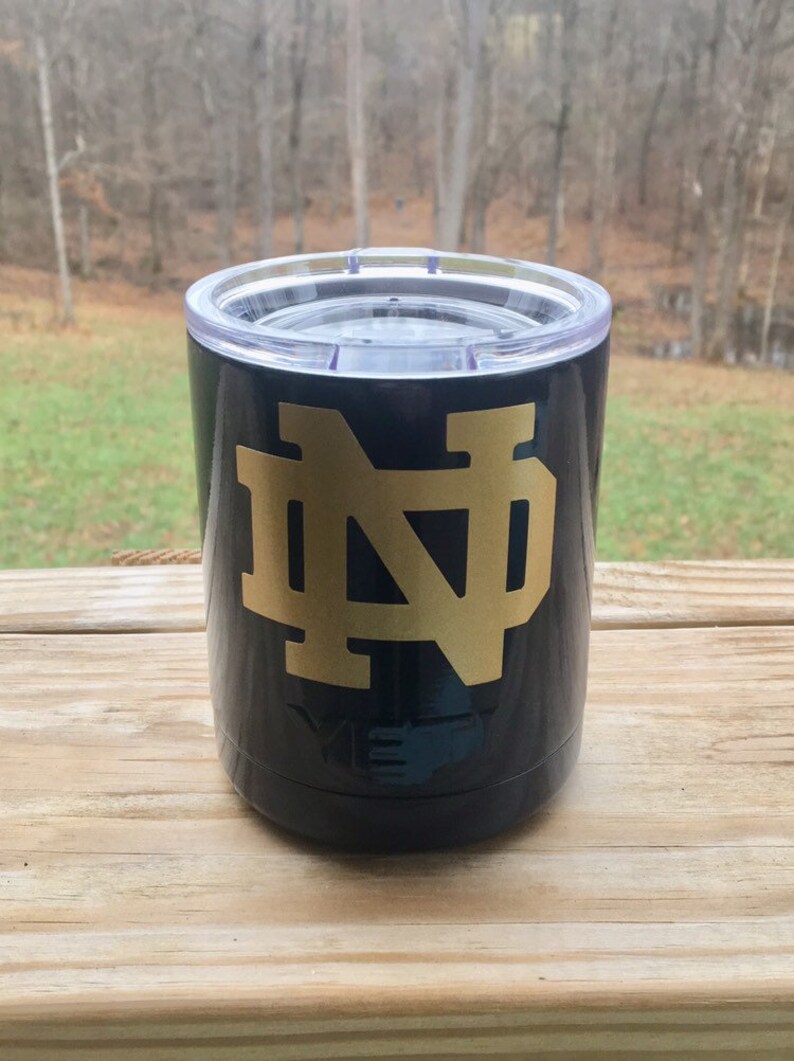 Notre Dame Yeti/RTIC Tumbler or Lowball with Lid Navy with