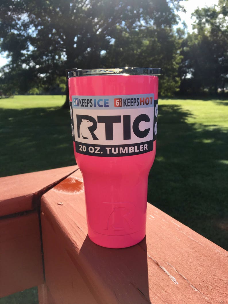 RTIC 20 oz Powder Coated Tumbler with Spill Proof LidPINK Etsy