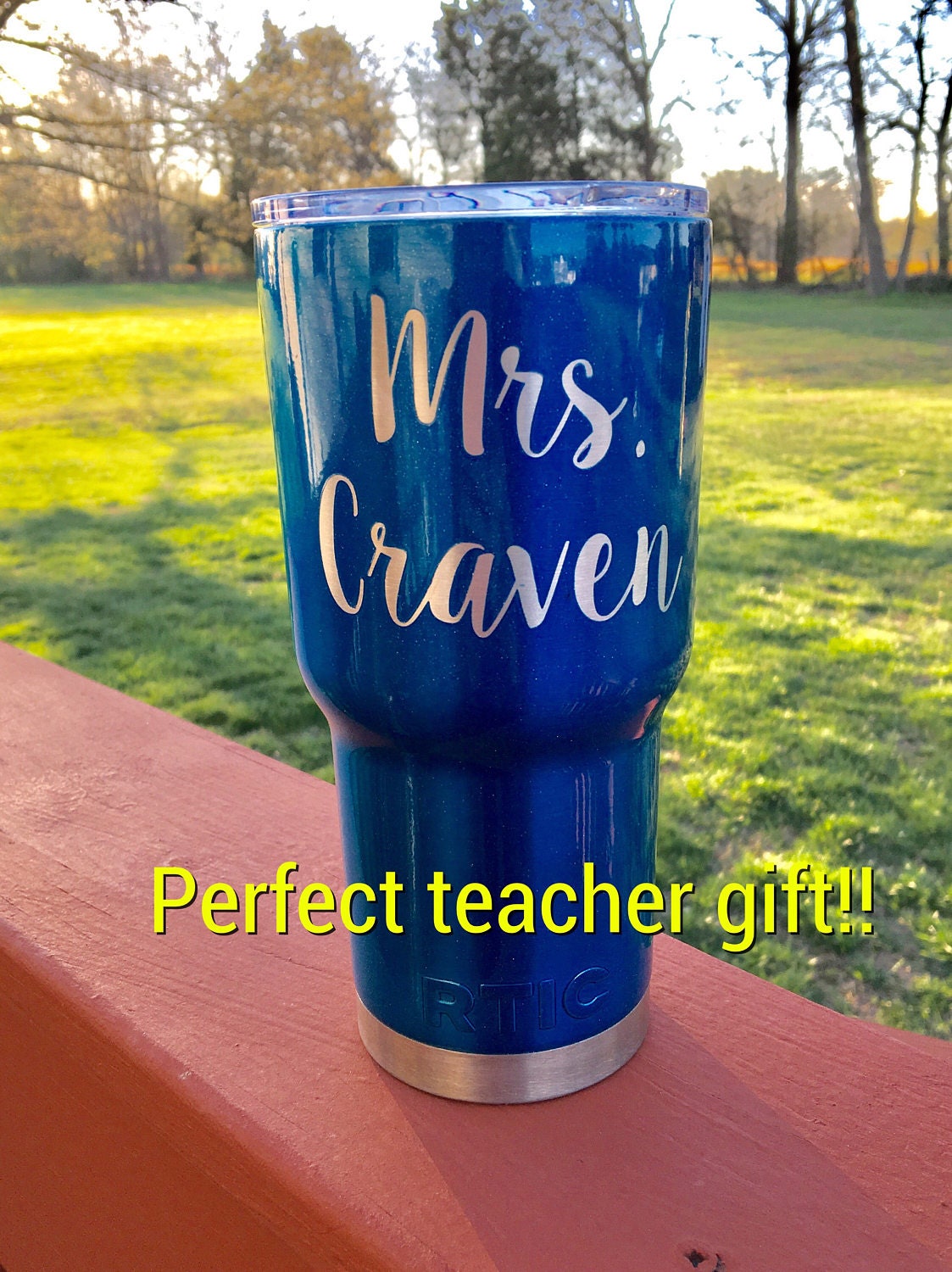 Blue candy powder coated 30oz tumbler