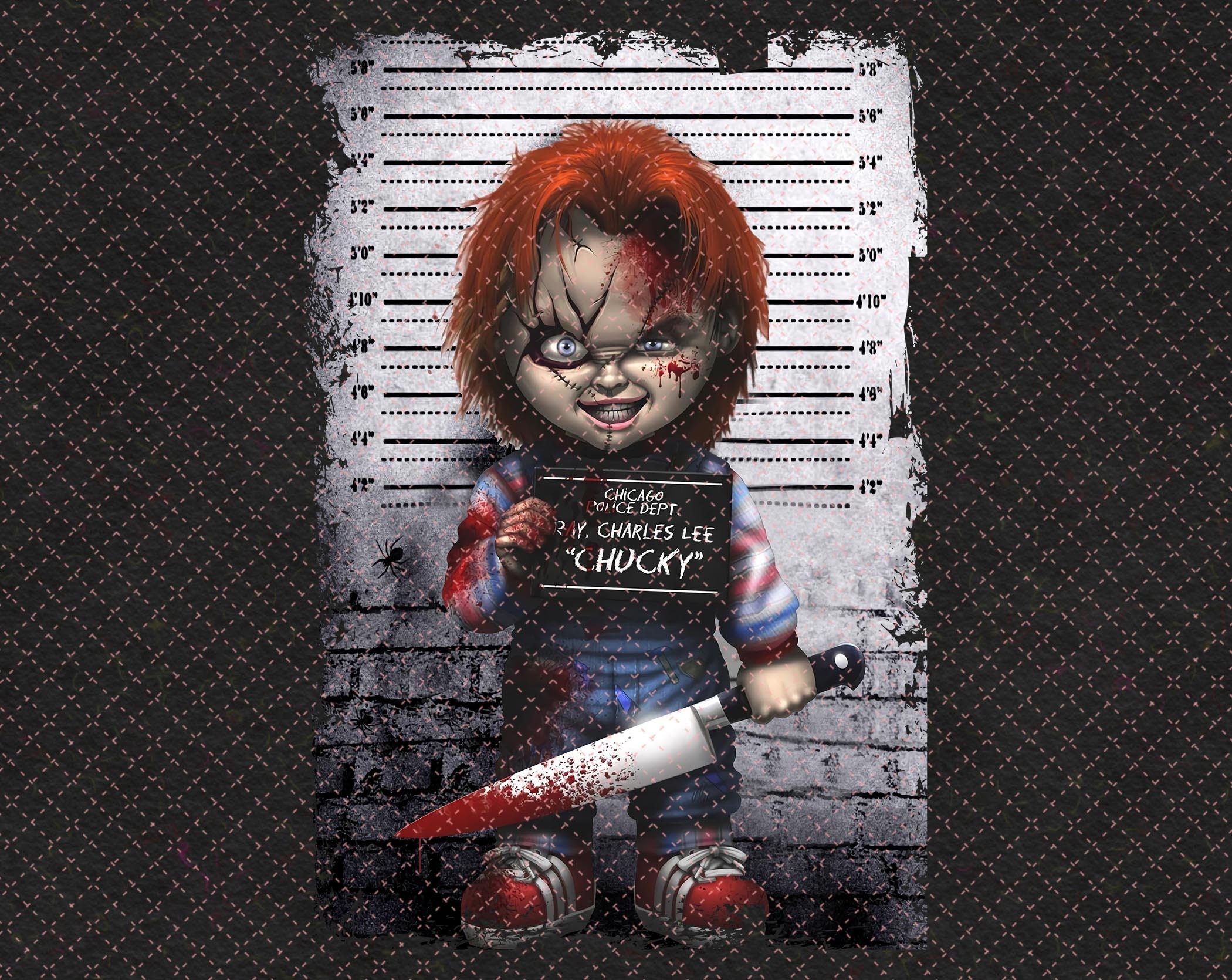 Chucky Horror Mugshot PNG Printable Chucky Childs Play Movie  Etsy
