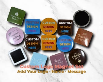 Custom Logo Magnet Set: Square, Round, or Mixed Shapes