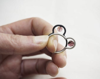 Dunne steen Ring, geometrische ring stenen ring, sterling zilver 925, natuurstenen, cadeau voor haar, sieraden voor haar.