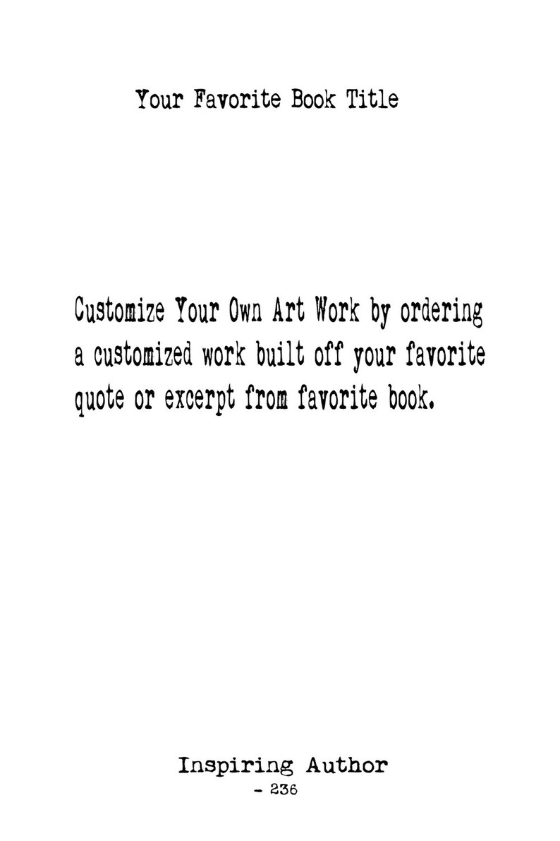 Customized Wall Art Book Quotes Wall Art Home Decor | Etsy