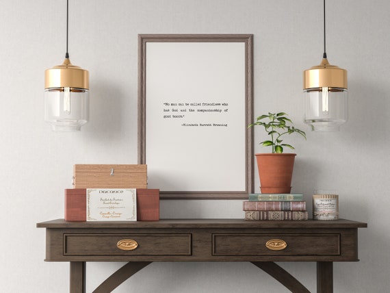 Elizabeth Browning Wall Art Custom Book Quotes Home Decor Etsy