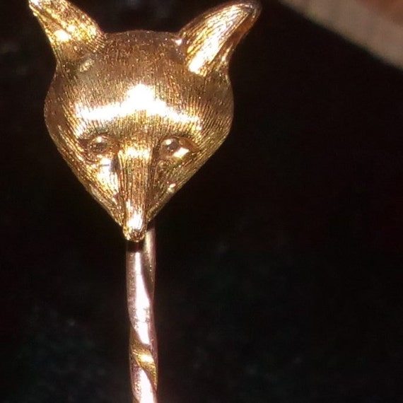 Victorian foxhead tie pin