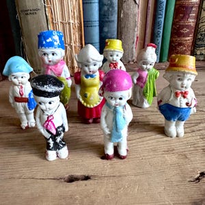 Choice Vintage Bisque Penny Doll: Hand-Painted Ceramic Bisque Figurine, Made in Japan Frozen Charlotte
