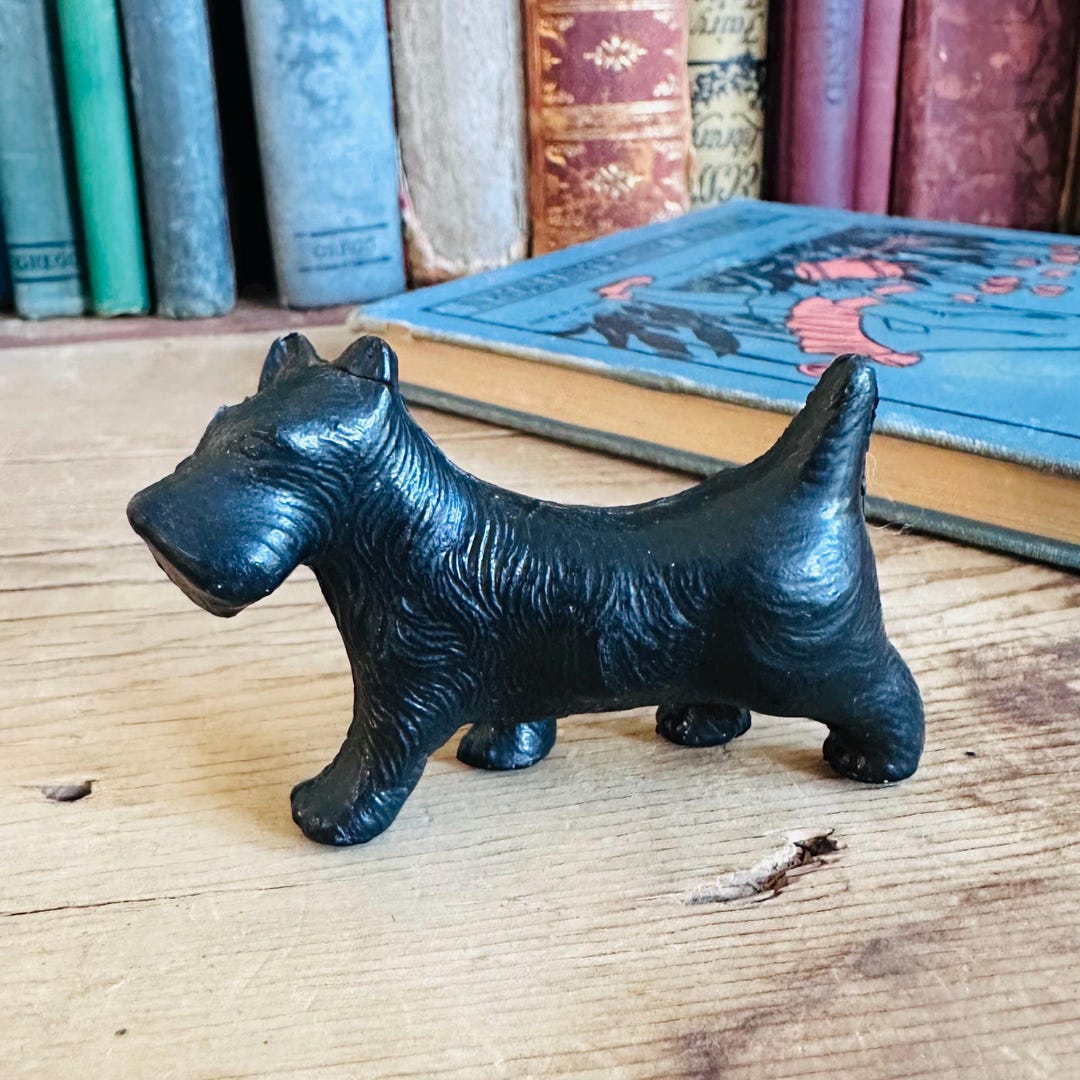 Vintage Scottish Terrier Figurine - Celluloid Black Scottie Dog Made in ...