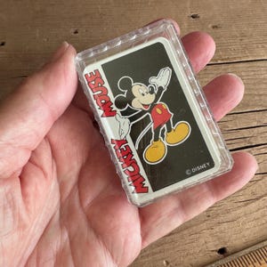 Walt Disney Mickey Mouse Miniature Deck of Playing Cards in Plastic Case, Complete Deck, Collecting, For Playing or Junk Journal Supply