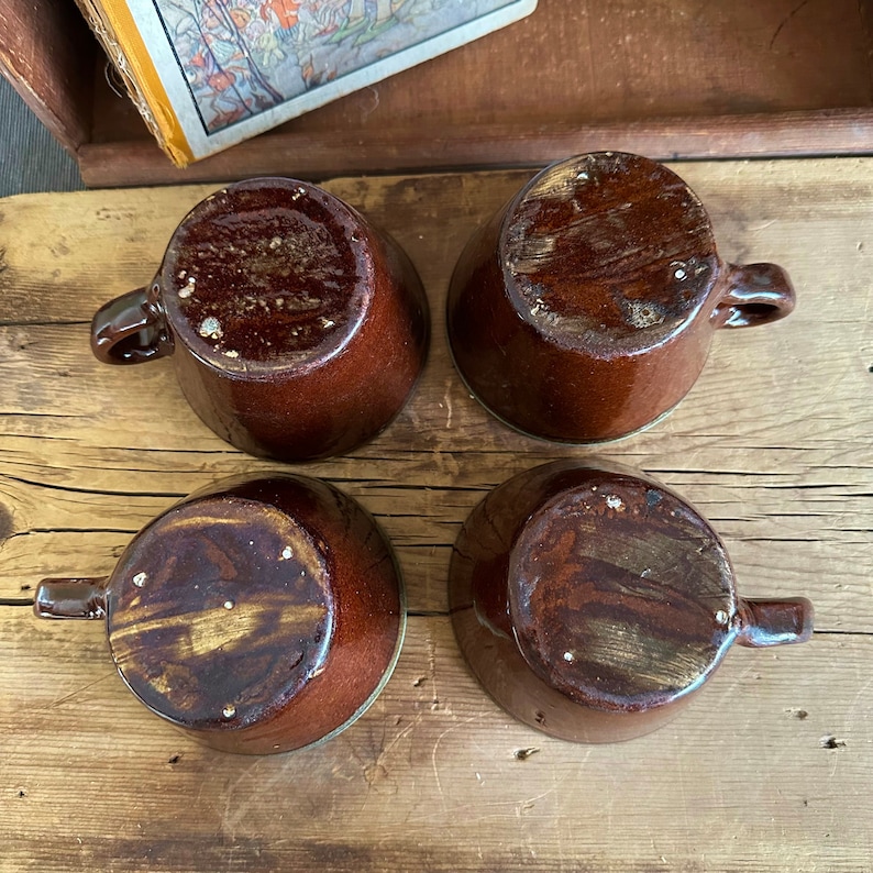 Set of 4 1940's Zanesville Country Fare Pottery Coffee Etsy