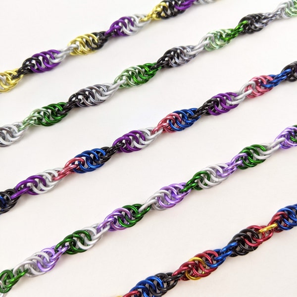 Spiral Pride Chainmaille Bracelets