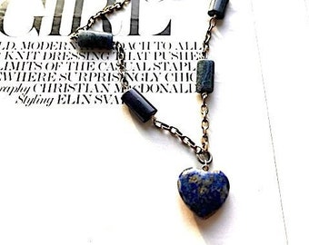 SALE! Blue Lapis Heart Necklace (was 42.00)