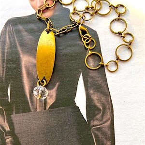 SALE! Military Tag with Vintage Crystal Necklace (Was 38)