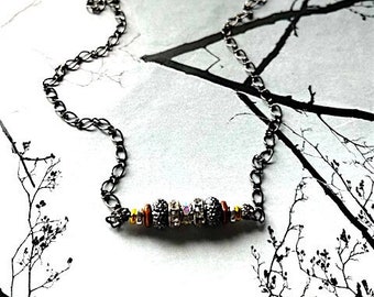 Black Sparkly Vintage Beaded Necklace