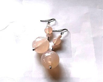 1970's Pink Acrylic Ball Earrings