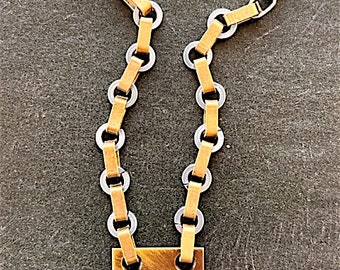 Hinge Necklace with Handmade Mixed Chain