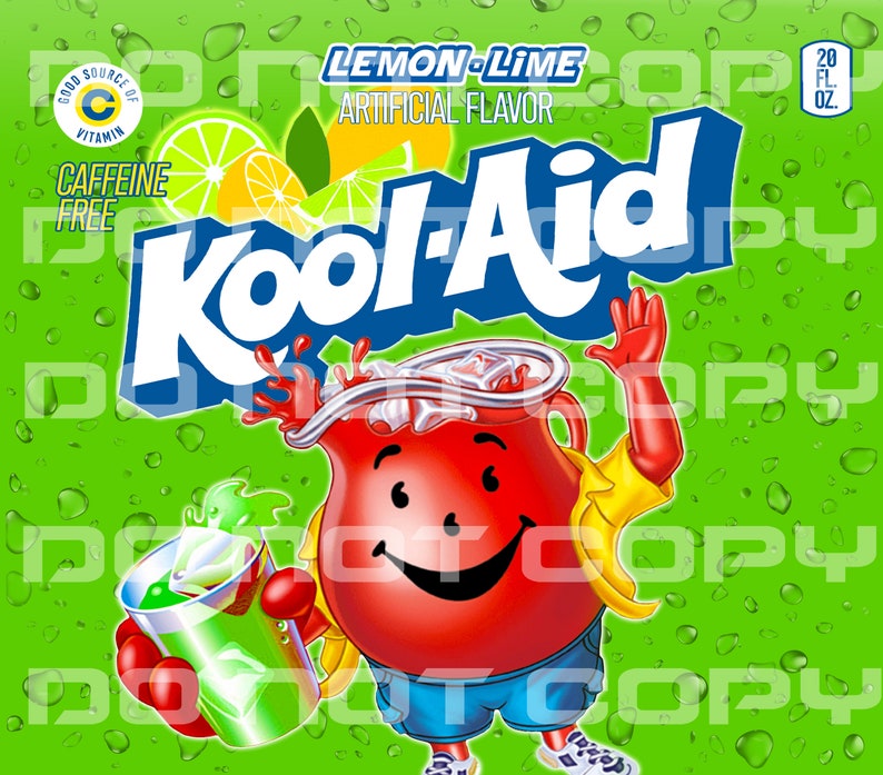 Lemon Lime Koolaid 20oz Straight Tumbler Sublimation Design Etsy