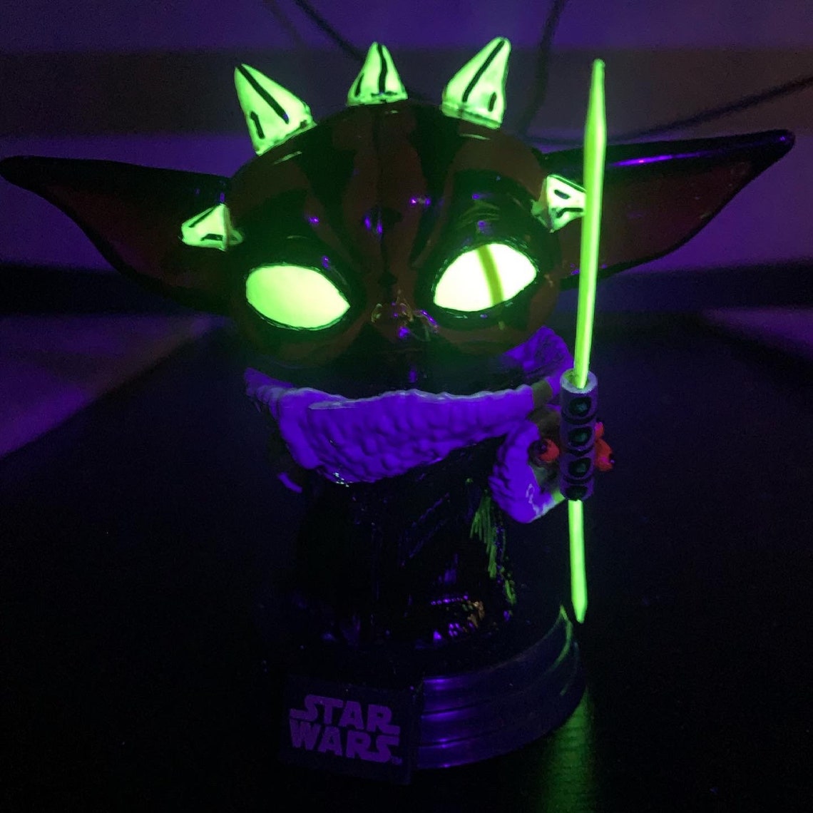 Glow in the dark Darth Grogu Custom Funko pop Etsy