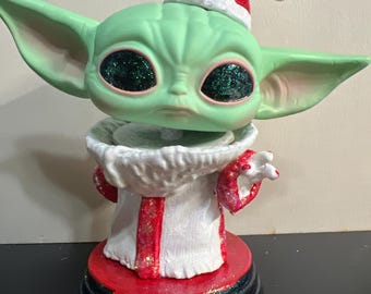 Xmas Grogu Custom Funko pop!(glitter Version)