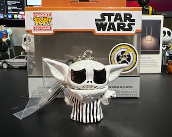 Grogu skellington custom Funko pocket pop keychain
