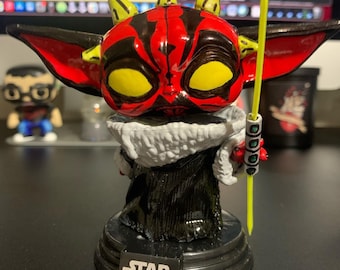 Glow in the dark Darth Grogu Custom Funko pop!