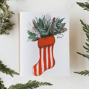 Biglietto di Calze di Natale, Biglietto di auguri di Natale, Biglietto di auguri, Festività, Biglietto di auguri