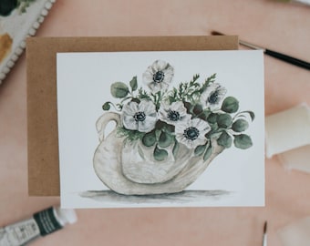 Swan Vase Greeting Card