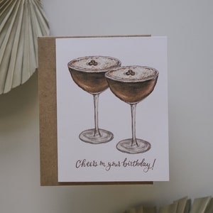 Espresso martini Verjaardagswenskaart, Verjaardagswenskaart, Verjaardag Martini, Espresso Martini, Papierwaren, Wenskaarten