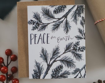 Peace on Earth Pine Branch Card