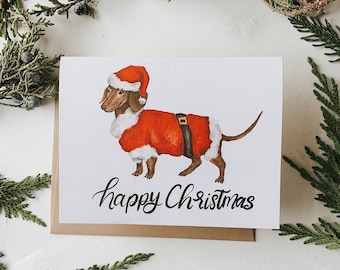 Happy Christmas Dachshund Card