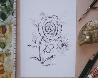 Simple Peony Sketch