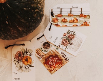 Assorted Fall Gift Tags, Fall Tags, Autumn Tags, Fall Gift Wrap, Happy Fall, Autumn, Paper, Gift Tags