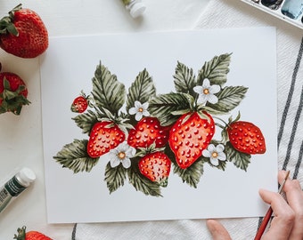 Strawberry Bunch Art Print