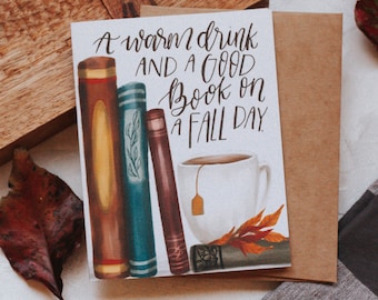 A Good Book On a Fall Day Greeting Card