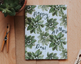 Happy Mother's Day Succulent Card, Mother's Day Greeting Card, Happy Mother's Day, Greeting Card, Paper, Succulent Card